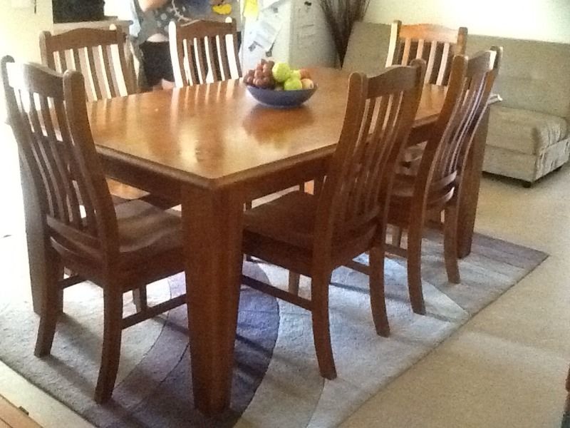 Wooden Kitchen Setting 6 Seater Table & Chairs - Melbourne Home Appliances
