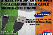 USB Data Cable Charger For Samsung Galaxy Ace 2 S2 S3 Y W Nexus Note Mini Plus  - Dublin Electronics