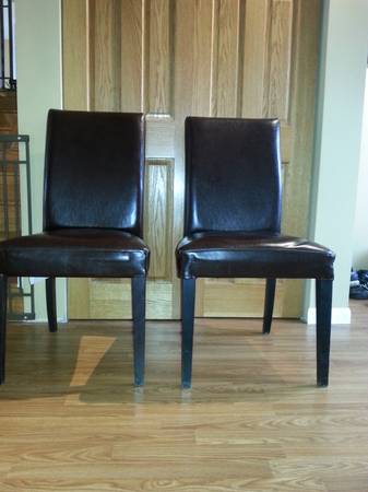 2 Leather Ikea Dining Chairs  - Chicago Furniture