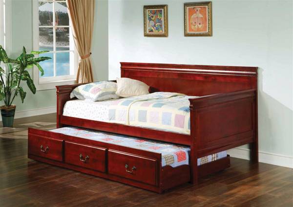 excellentQuality- DAYBED with TRUNDLE - oak / cherry / black - Chicago Furniture