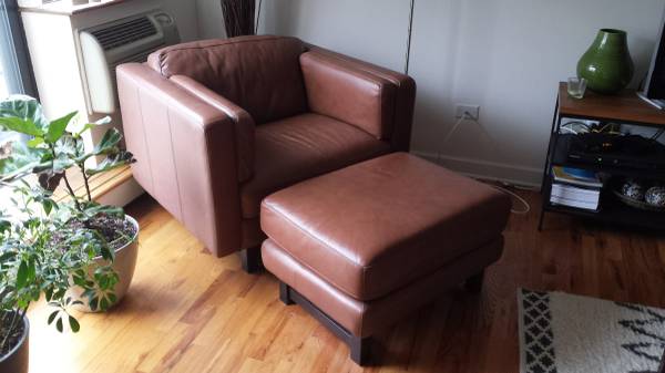 Modern Leather Chair & Ottoman! - Chicago Furniture