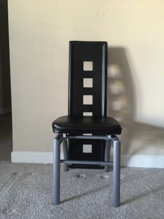 4 Dining chairs black modern - Chicago Furniture