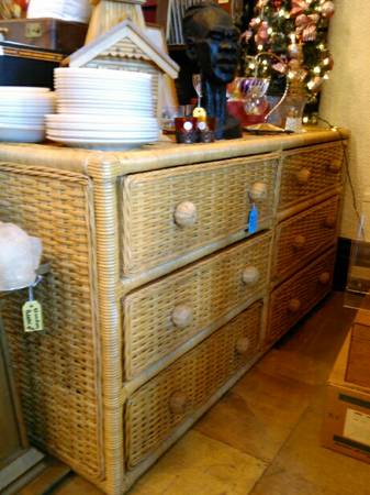 Natural Wicker Dresser - paintable  - Chicago Furniture