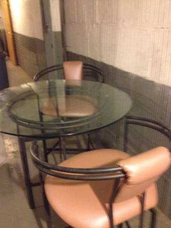 Glass table and 2 chairs for sale - Chicago Furniture