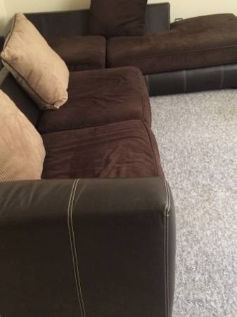 Black and Brown Sectional Couch - Chicago Furniture