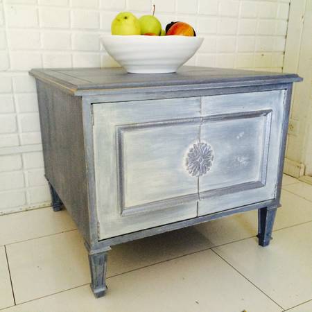 Beautiful hand painted cabinet or end table  - Chicago Furniture