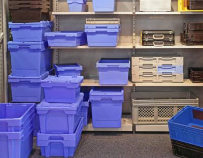 Plastic storage bins and boxes cheapest price - Faridabad Electronics