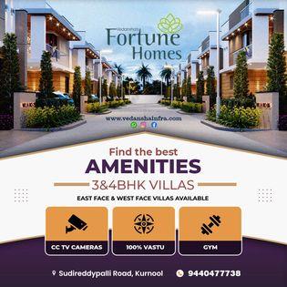 Your Dream Home Awaits: Vedansha's Fortune Homes 3BHK and 4BHK Duplex Villas with Home Theater Near  - Hyderabad Interior Designing