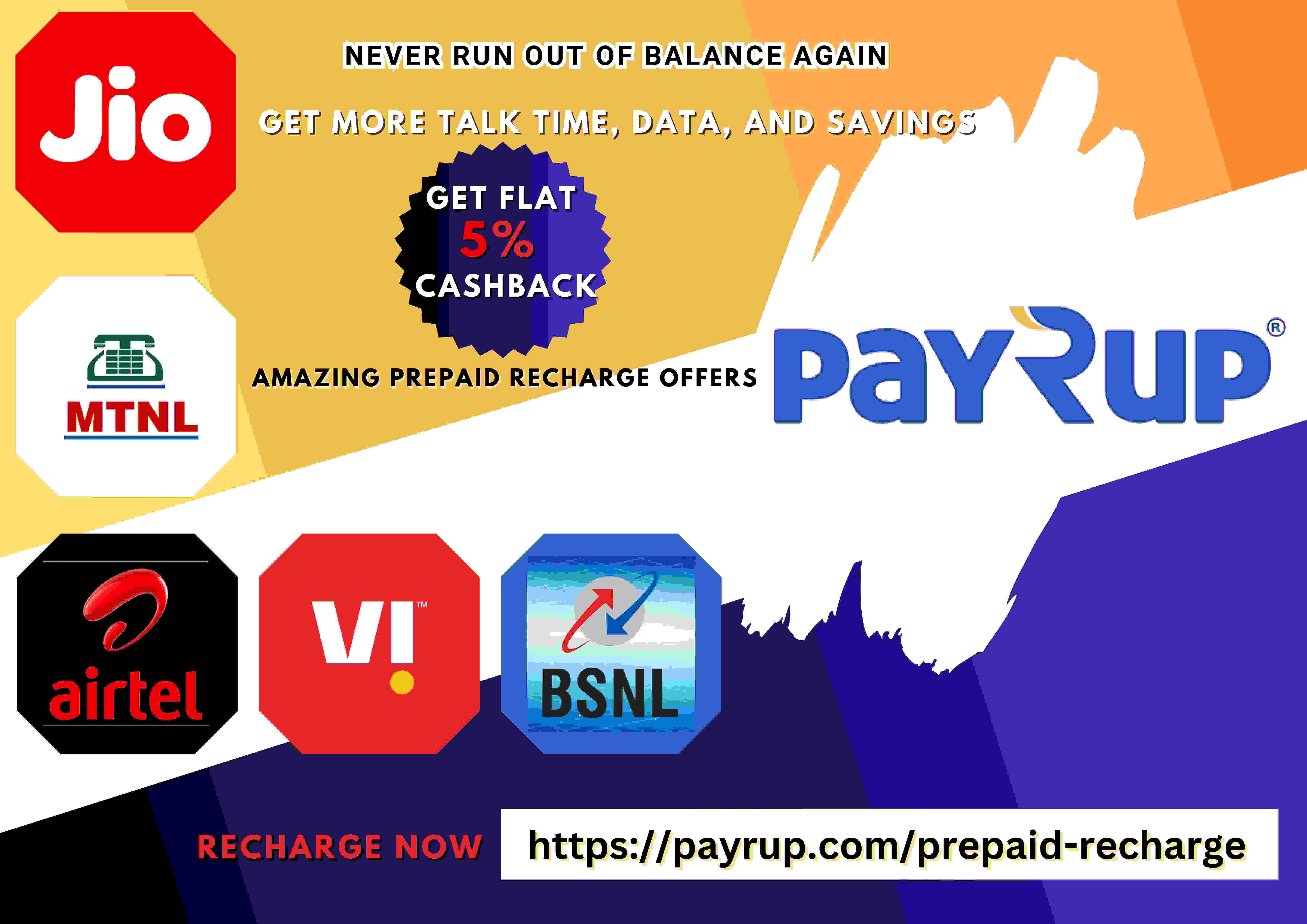 Get Prepaid Recharges Lightning Fast with payRup - Bangalore Other