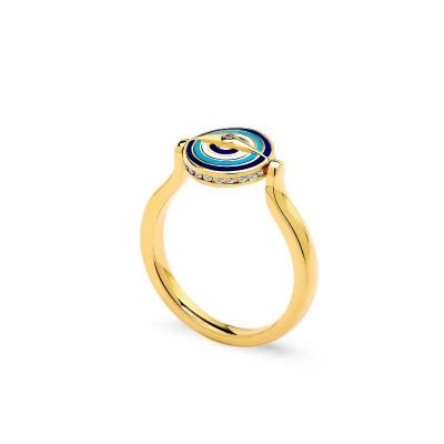 Chakra Small Reversible Evil Eye Ring With Lapis - Other Jewellery