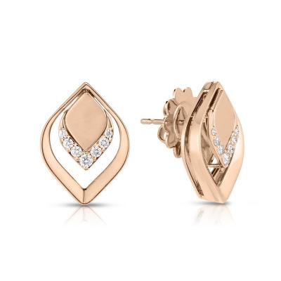 Buy Roberto Coin 18K Rose Gold Single Petal Diamond Stud Earrings