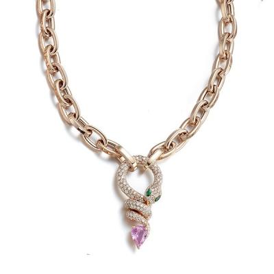Buy 18K Diamond Snake Pendant on Oval Link Necklace - Other Jewellery