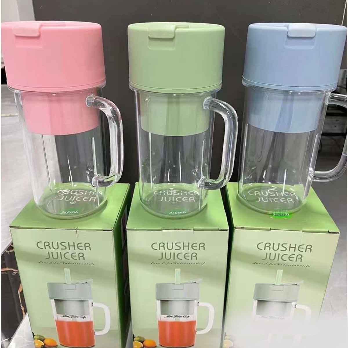 2 in portable rechargeable travelling mini blender juicer cup with straw