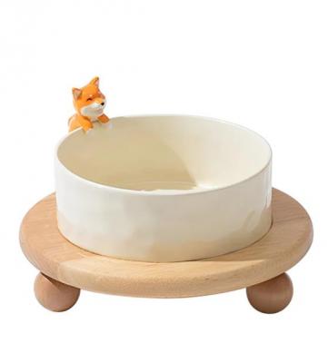Creamy White Elevated Pet Food Bowl | lovepetin - Ahmedabad Accessories