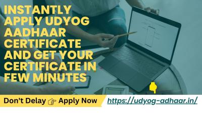 Instantly apply Udyog Aadhaar Certificate and get your certificate in few minutes. - Gujarat Other