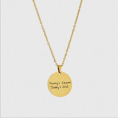 Actual Handwriting Disc Necklace