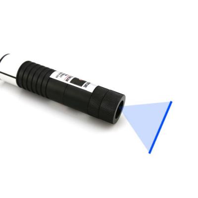 How does DC power 445nm blue line laser module work at long distance?