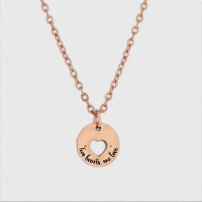 Heart Cut Out Disc Necklace