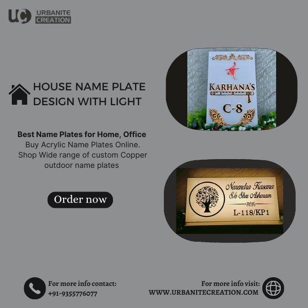 House Name Plate Design with Light - Delhi Art, Collectibles