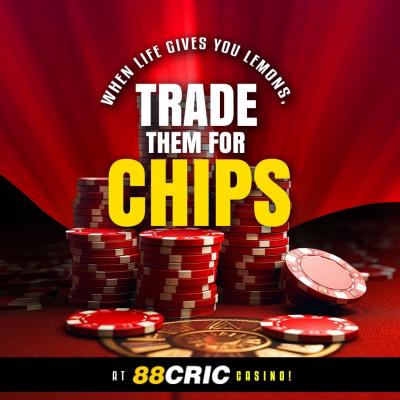 When life gives you lemons, trade them for chips at 88cric Casino!