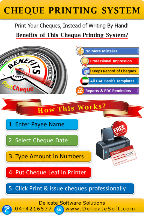 Cheque Printer System w/ PDC Reminder - Dubai Other