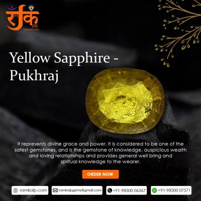 Check Real Yellow Sapphire Gemstone Price Online | Ramkalp - Gurgaon Jewellery