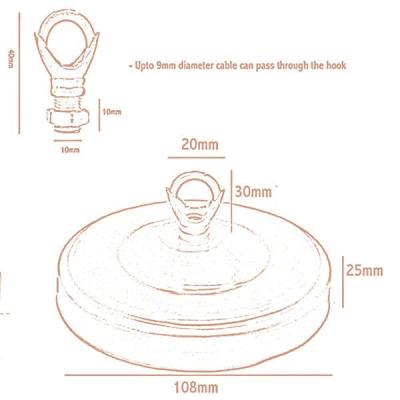 108mm Diameter Ceiling Rose Hook Plate Light Fitting Chandelier - Coventry Electronics
