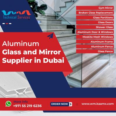 Aluminium Work, Gym Mirror, Laminated Glass, Bend Glass, Laminated Glass, Contact 050-2097517   - Dubai Maintenance, Repair