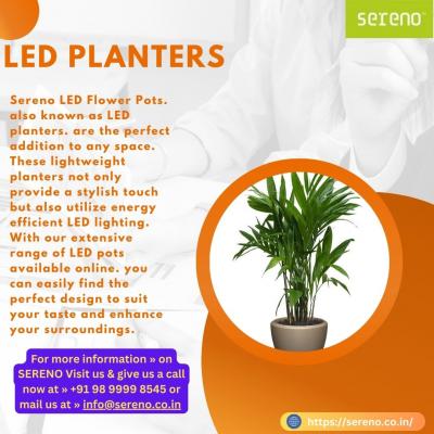 LED Planters | LED Flower Pots | Lightweight Planters - Sereno