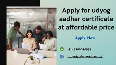 Apply for udyog aadhar certificate at affordable price - Amritsar Other