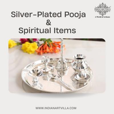 Silver-Plated Pooja and Spiritual Items Collection | Indian Art Villa - New York Other