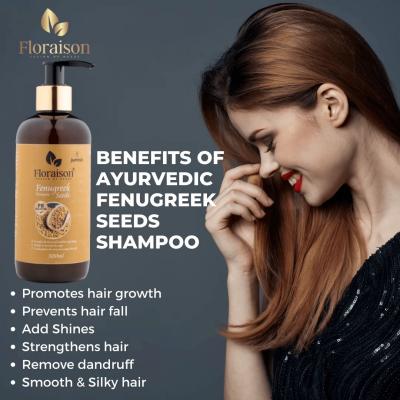 Floraison Ayurvedic and Natural Fenugreek seeds shampoo 300 ML For dandruff, hairfall, smooth or shi