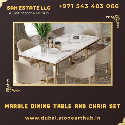 Marble Dining Table and Chair Set in Dubai - WhatsApp +971 543403066