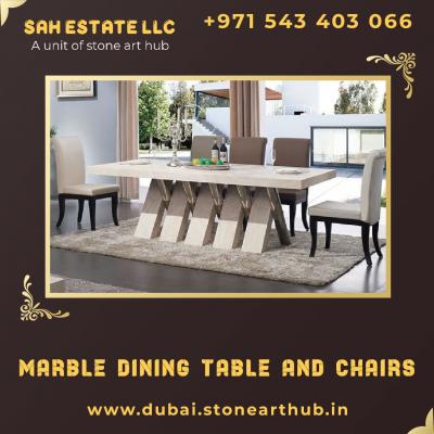 Marble Dining Table and Chairs in Dubai - WhatsApp +971 543403066