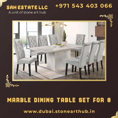 Marble Dining Table Set for 8 in Dubai - WhatsApp +971 543403066