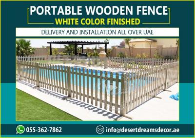Tall Height Wooden Fence in Uae | Long Area Slatted Fences. - Abu Dhabi Decoration