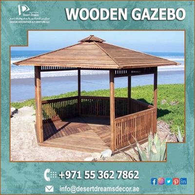 Wooden Gazebo in Uae | UV Resistant Polished | Sitting Area Gazebo. - Abu Dhabi Decoration