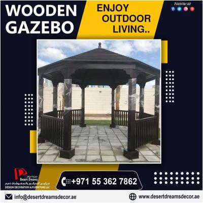 Wooden Gazebo in Uae | UV Resistant Polished | Sitting Area Gazebo. - Abu Dhabi Decoration