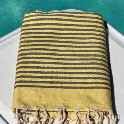 Yellow Stripe Honeycomb Towel