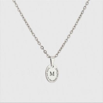 Engraved Oval Necklace - Los Angeles Jewellery