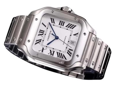 Santos Large Stainless Steel with White Dial of 40