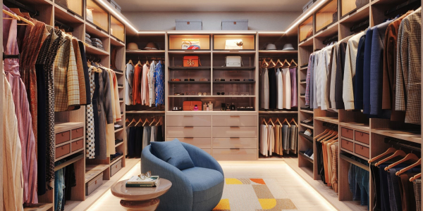 Luxury Walk-in Closets with Mirrored Wardrobes by Pedini Miami
