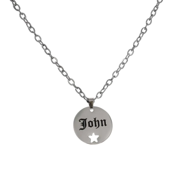 Women Engravable Necklace With Star 