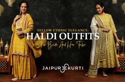 YELLOW ETHNIC ELEGANCE: HALDI OUTFITS FOR BRIDE AND HER TRIBE - Jaipur Clothing
