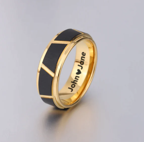 Tungsten Carbide Wedding Band with Engraving