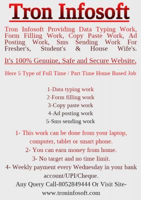 Home Based Computer Typing job / Home Based Data Entry Operator - Pune Temp, Part Time