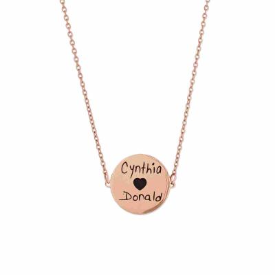 Round Custom Engraved Pendant Necklace