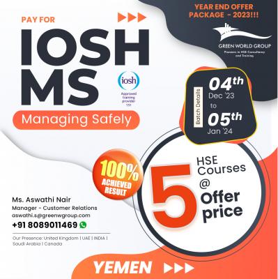 Just Three Days Will Change your Entire Career IOSH Course in Yemen with Green World Group - Dubai Other