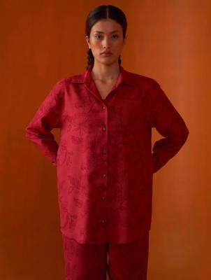 Elegant Eri Silk Floral Shirt - Your Perfect Printed Silk Shirt! - Delhi Clothing