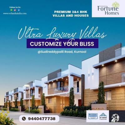 Explore Vedansha's Fortune Homes: Premium 3BHK and 4BHK Duplex Villas with Home Theater in Kurnool - Hyderabad Other